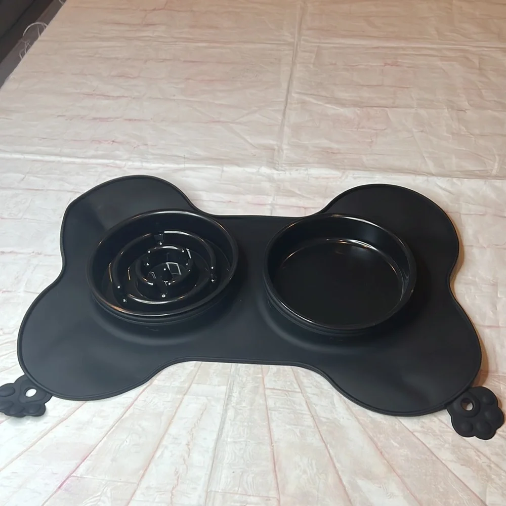 Slow Feeder & Water Bowl for Medium Dogs